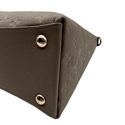Louis Vuitton V Tote MM Monogram Tourterelle Empreinte Leder grau / neuwertig Louis Vuitton