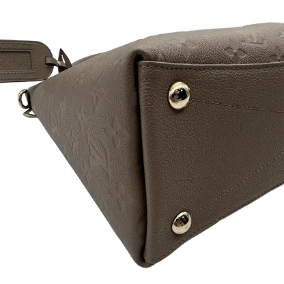 Louis Vuitton V Tote MM Monogram Tourterelle Empreinte Leder grau / neuwertig Louis Vuitton