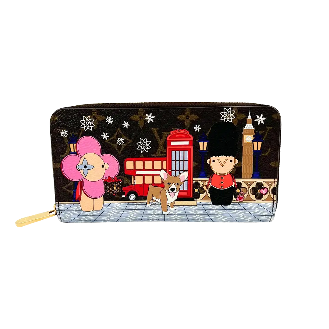 Louis Vuitton Zippy Geldbörse Monogram Vivienne Christmas Animation London Fullset Louis Vuitton