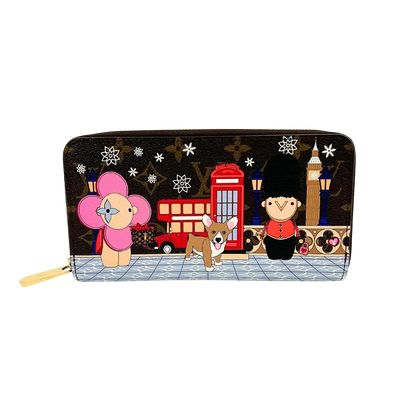 Louis Vuitton Zippy Geldbörse Monogram Vivienne Christmas Animation London Fullset Louis Vuitton