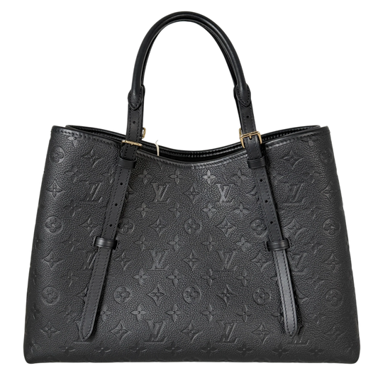 Louis Vuitton Babylone Tote MM Monogram Empreinte Leder schwarz, Vorderansicht