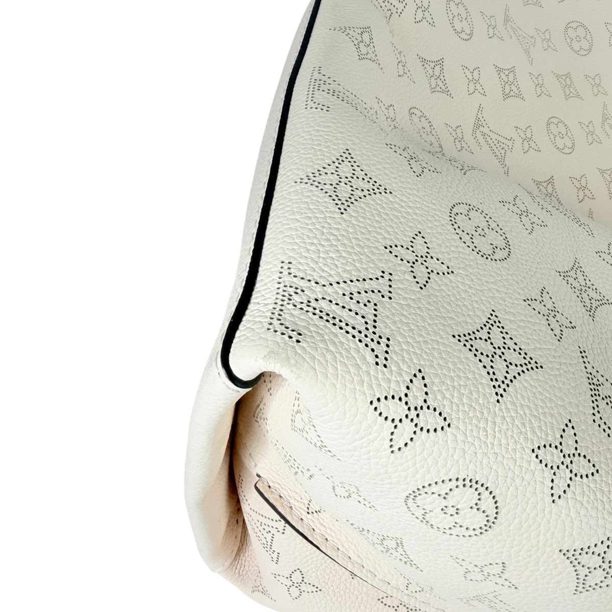 Louis Vuitton Carmel Hobo Mahina Leder Crème Beige Silber – Ansicht 14
