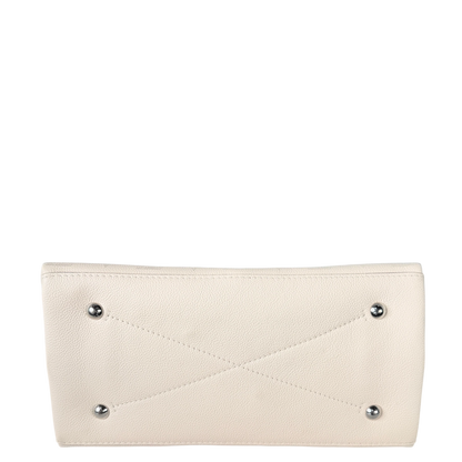 Louis Vuitton Carmel Hobo Mahina Leder Crème Beige Silber – Ansicht 4