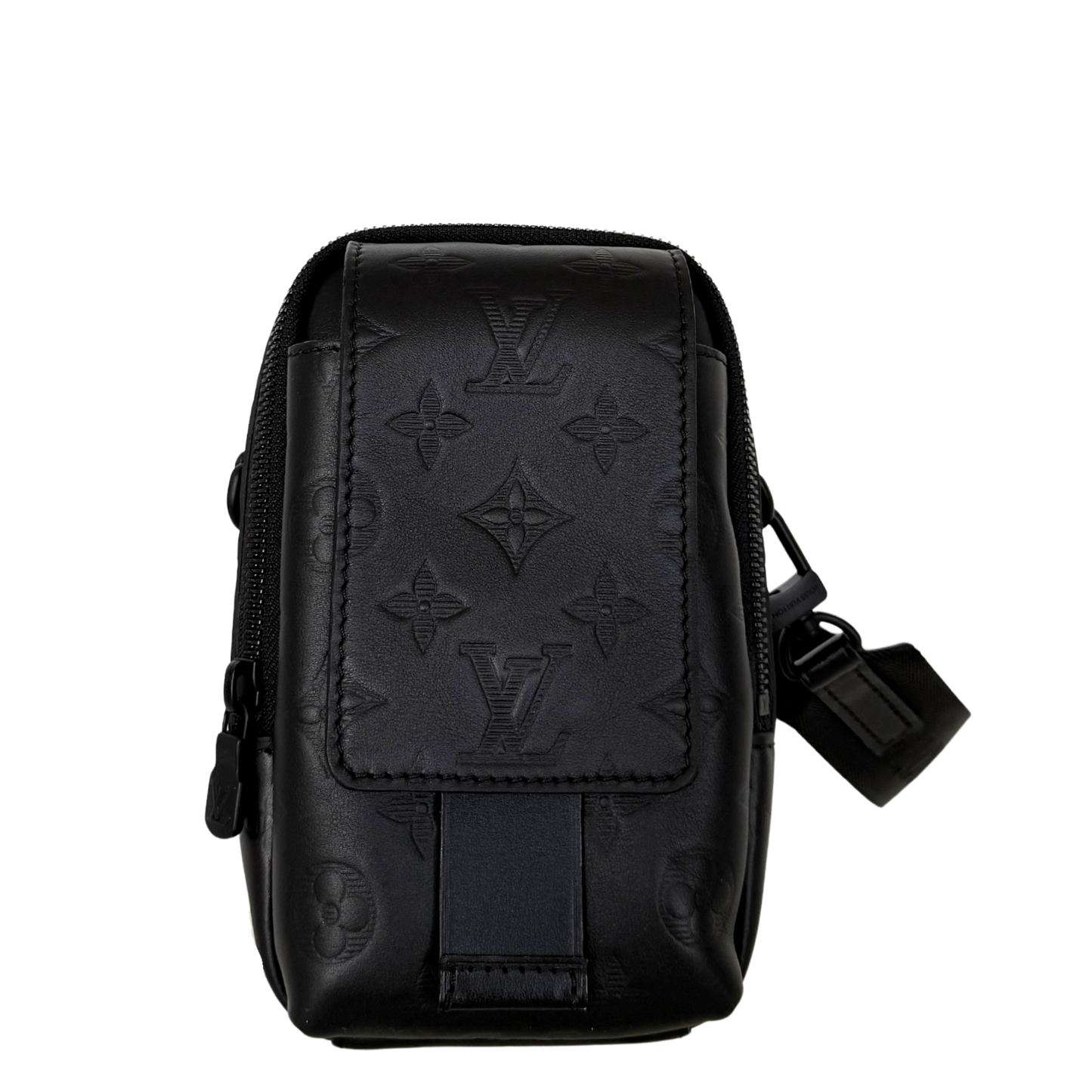 Louis Vuitton Double Phone Pouch NM Monogram Shadow M81323 Schwarz Fullset / neuwertig Handtasche