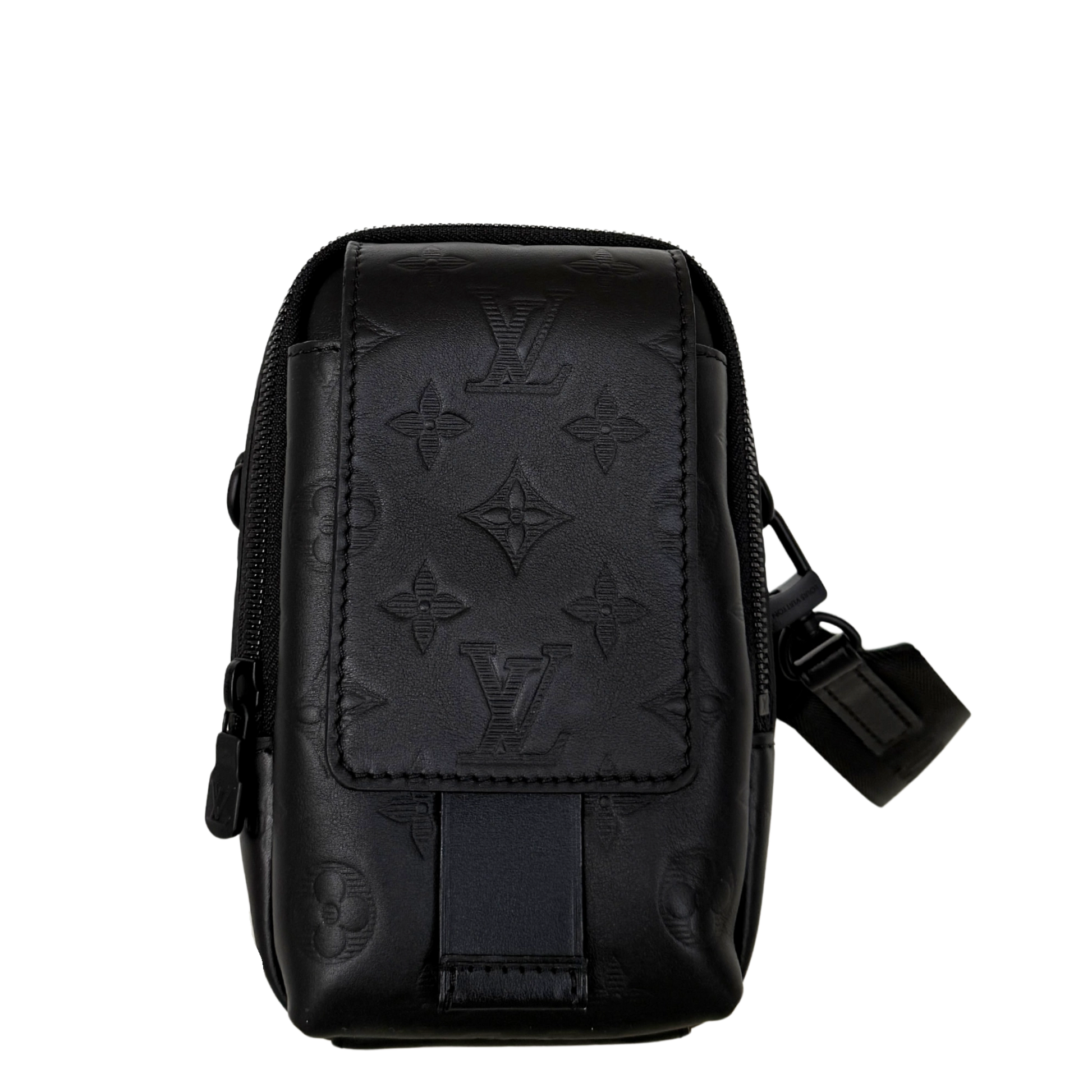 Louis Vuitton Double Phone Pouch NM Monogram Shadow M81323 Schwarz Fullset / neuwertig Handtasche