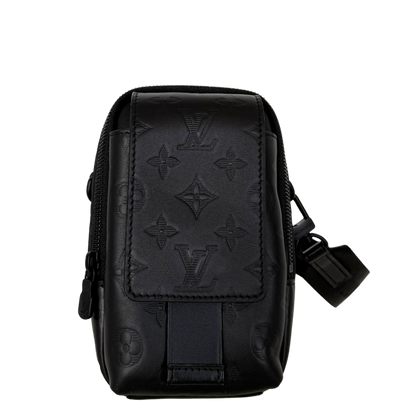Louis Vuitton Double Phone Pouch NM Monogram Shadow M81323 Schwarz Fullset / neuwertig Handtasche
