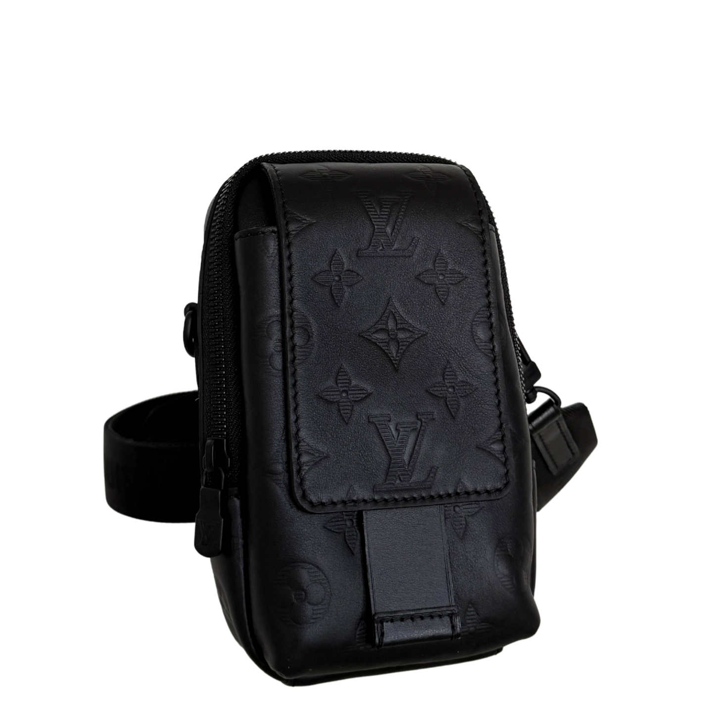 Louis Vuitton Double Phone Pouch NM Monogram Shadow M81323 Schwarz Fullset / neuwertig Handtasche