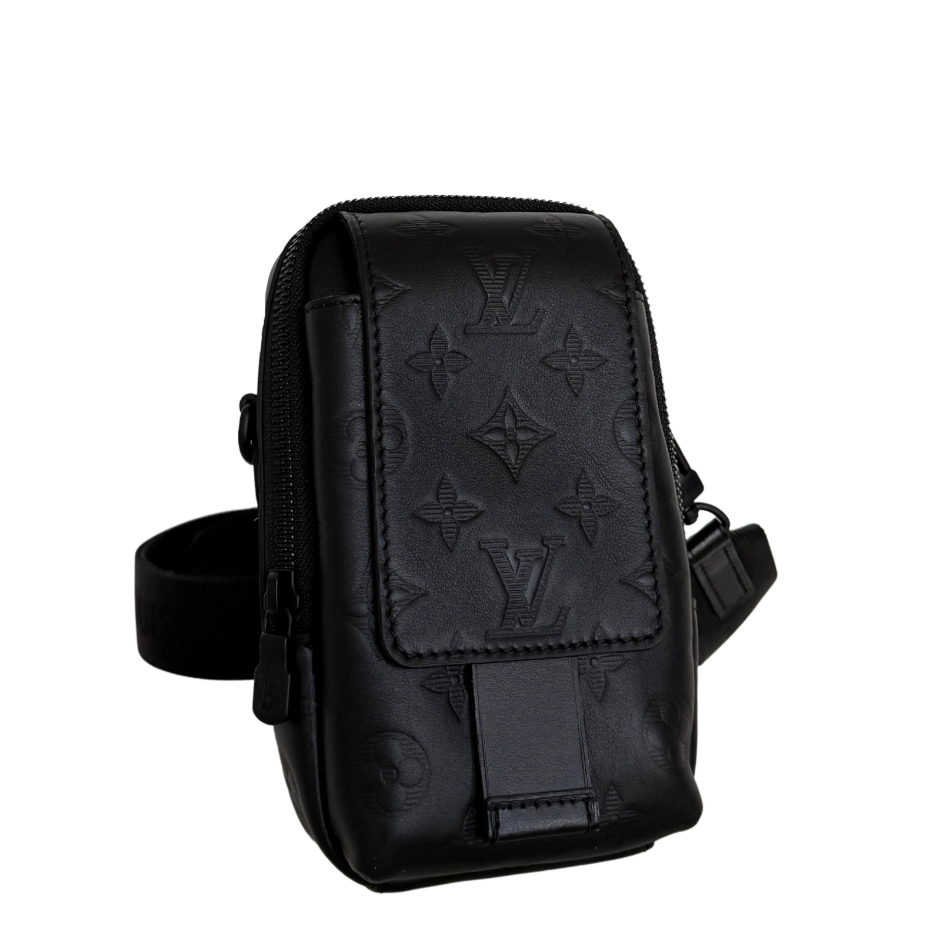 Louis Vuitton Double Phone Pouch NM Monogram Shadow M81323 Schwarz Fullset / neuwertig Handtasche