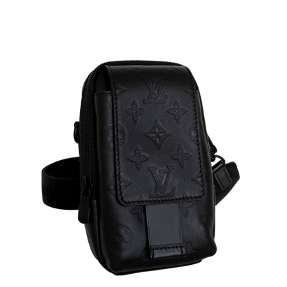 Louis Vuitton Double Phone Pouch NM Monogram Shadow M81323 Schwarz Fullset / neuwertig Handtasche
