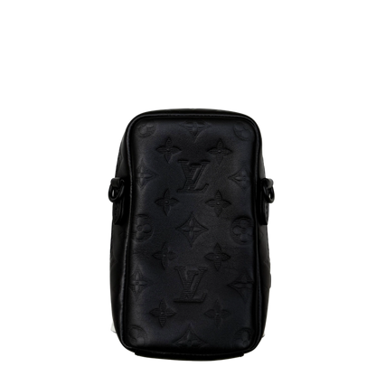 Louis Vuitton Double Phone Pouch NM Monogram Shadow M81323 Schwarz Fullset / neuwertig Handtasche