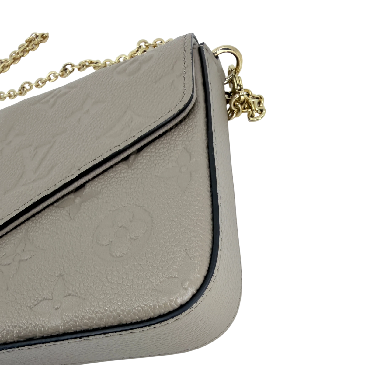 Louis Vuitton Félicie Pochette Monogram Empreinte Tourterelle Gold