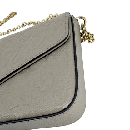 Louis Vuitton Félicie Pochette Monogram Empreinte Tourterelle Gold