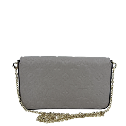 Louis Vuitton Félicie Pochette Monogram Empreinte Tourterelle Gold