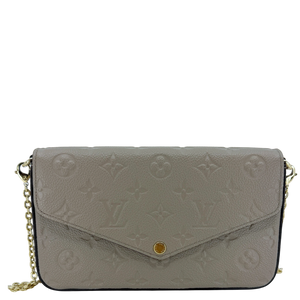 Louis Vuitton Félicie Pochette Monogram Empreinte Tourterelle Gold