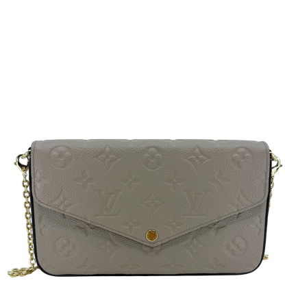 Louis Vuitton Félicie Pochette Monogram Empreinte Tourterelle Gold