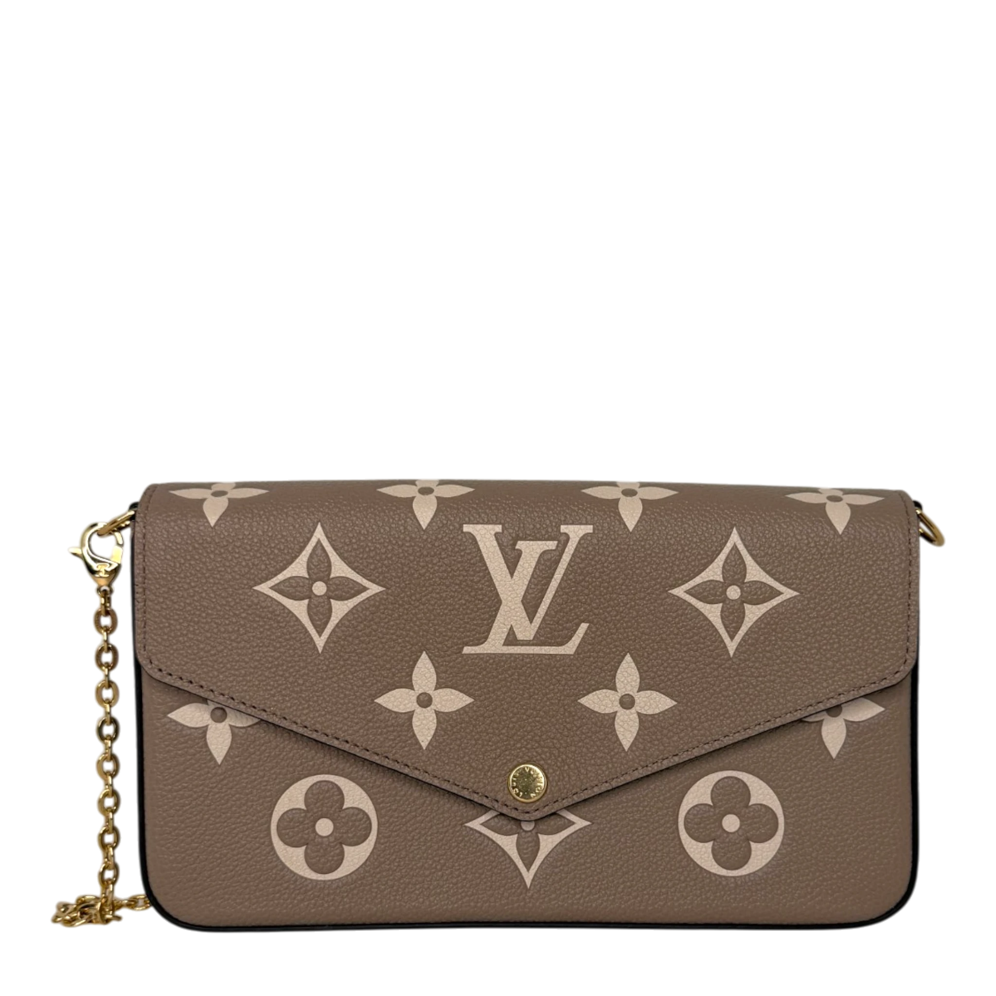 Louis Vuitton Félicie Pochette Empreinte Tourterelle Creme M69977 Louis Vuitton