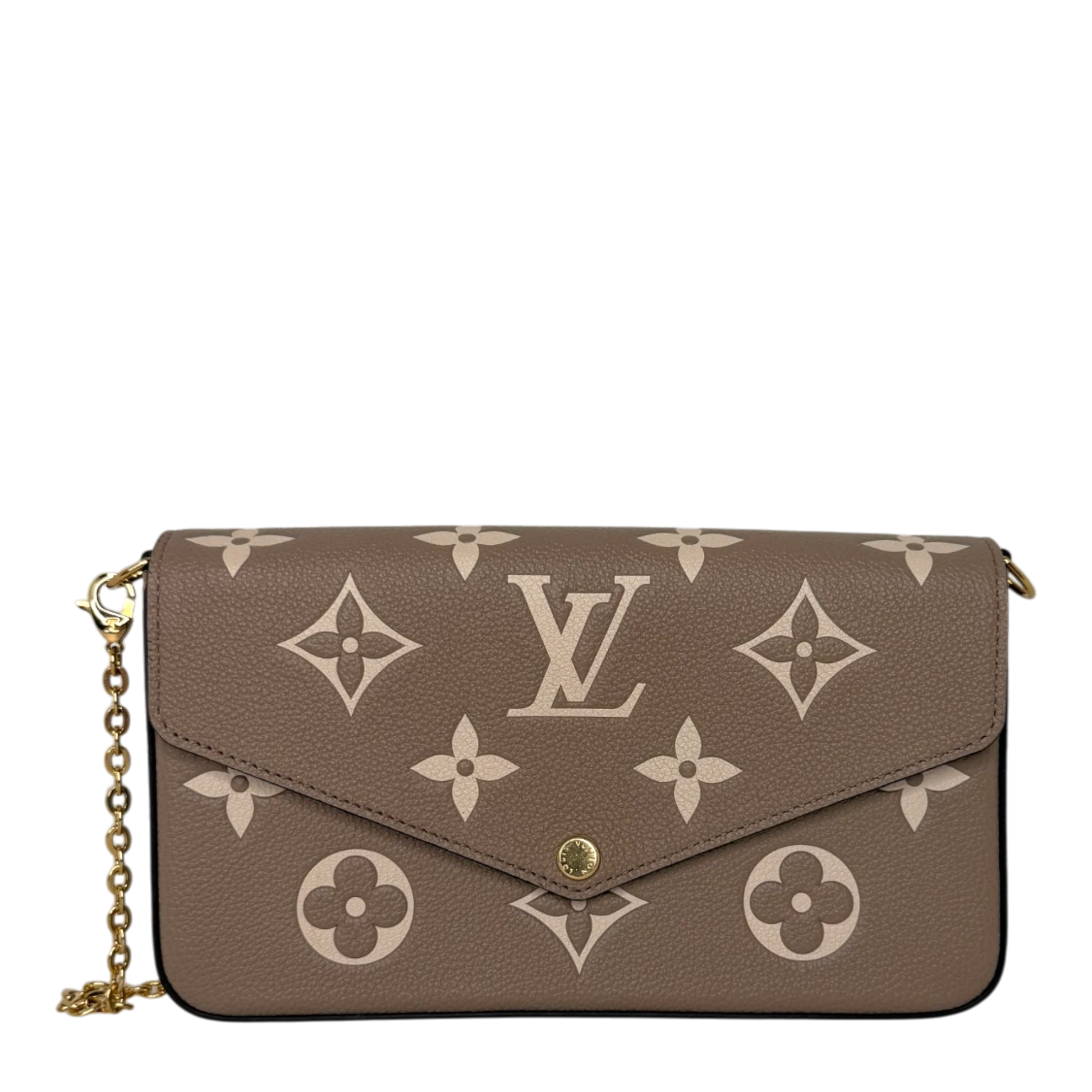 Louis Vuitton Félicie Pochette Empreinte Tourterelle Creme M69977 Louis Vuitton