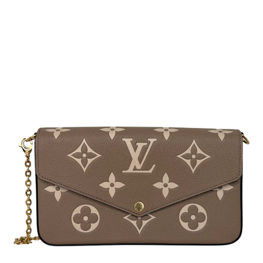 Louis Vuitton Félicie Pochette Empreinte Tourterelle Creme M69977 Louis Vuitton