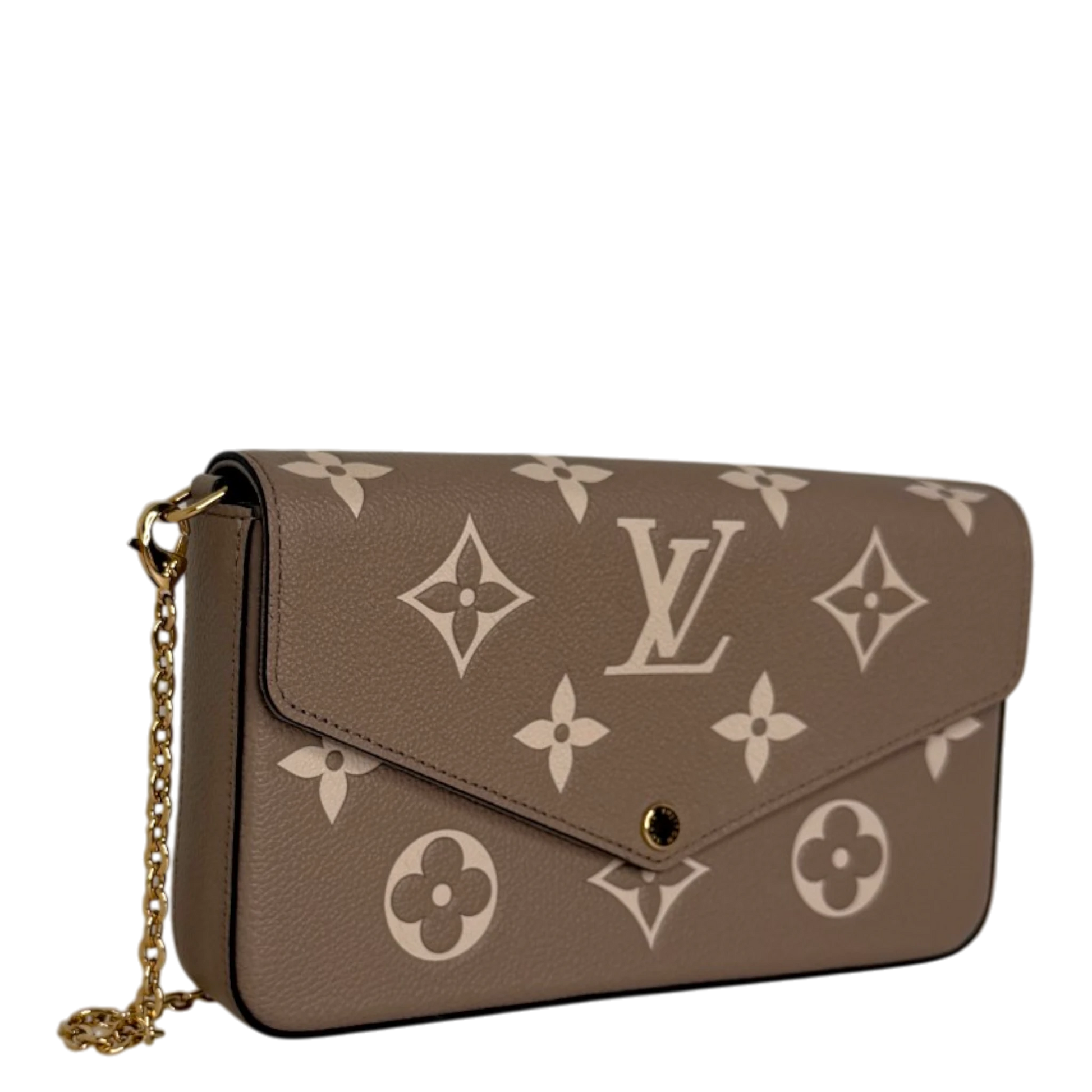 Louis Vuitton Félicie Pochette Empreinte Tourterelle Creme M69977 Louis Vuitton