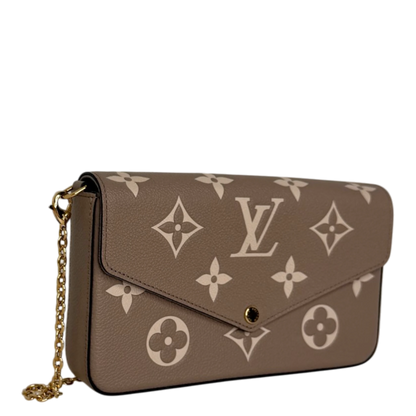 Louis Vuitton Félicie Pochette Empreinte Tourterelle Creme M69977 Louis Vuitton