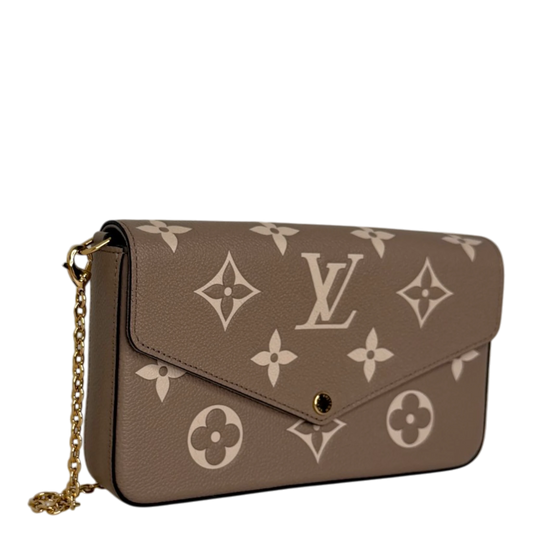 Louis Vuitton Félicie Pochette Empreinte Tourterelle Creme M69977 Louis Vuitton