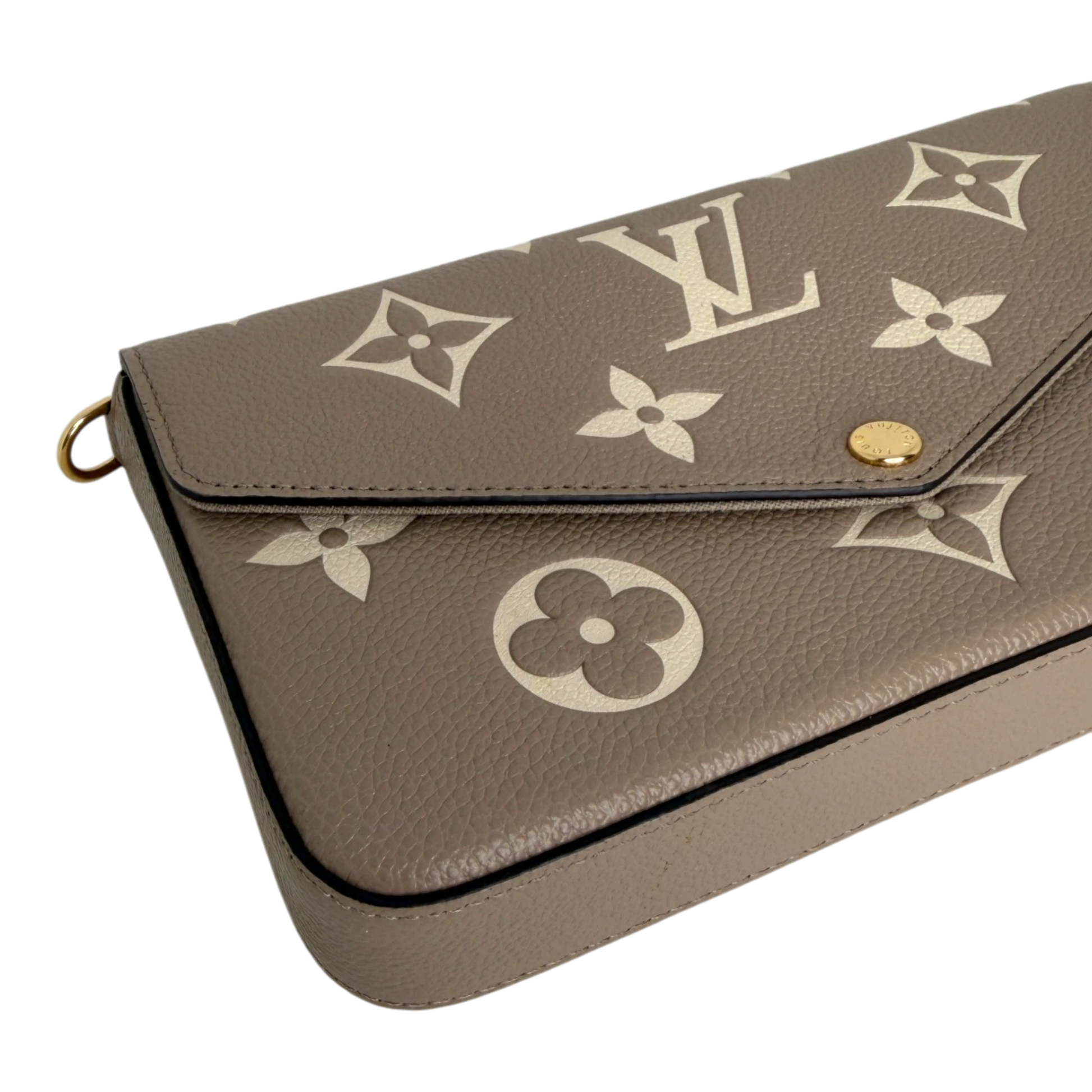Louis Vuitton Félicie Pochette Empreinte Tourterelle Creme M69977 Louis Vuitton