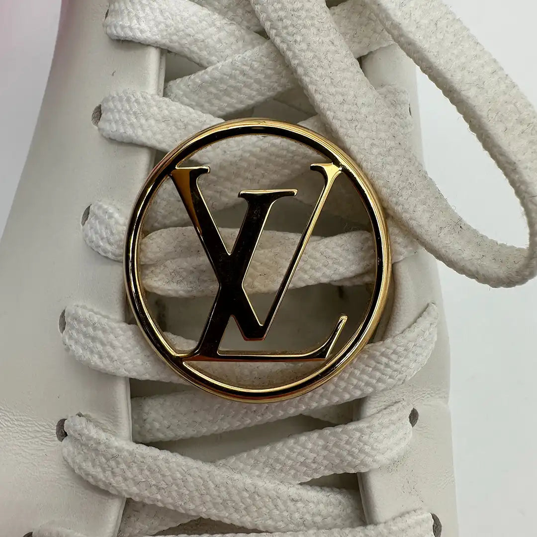 Louis Vuitton Frontrow Leder Sneaker weiß und gold Frauen  Größe 37 / sehr gut Louis Vuitton