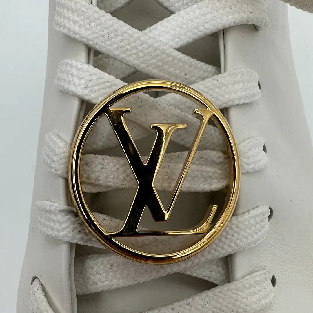 Louis Vuitton Frontrow Leder Sneaker weiß und gold Frauen  Größe 37 / sehr gut Louis Vuitton