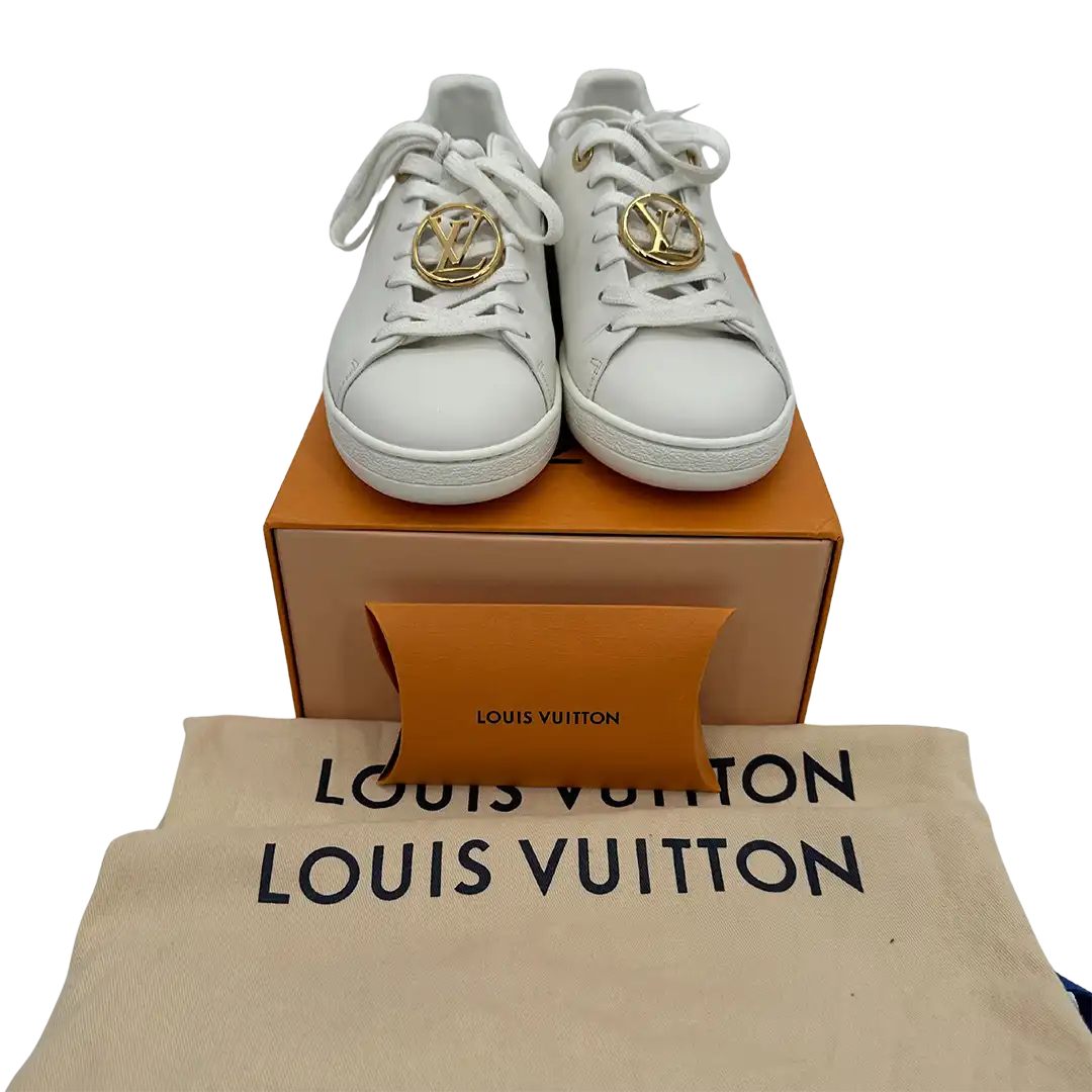 Louis Vuitton Frontrow Leder Sneaker weiß und gold Frauen  Größe 37 / sehr gut Louis Vuitton