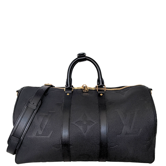 Louis Vuitton Keepall 45 Bandouliere Empreinte Giant Leder schwarz / neuwertig Louis Vuitton