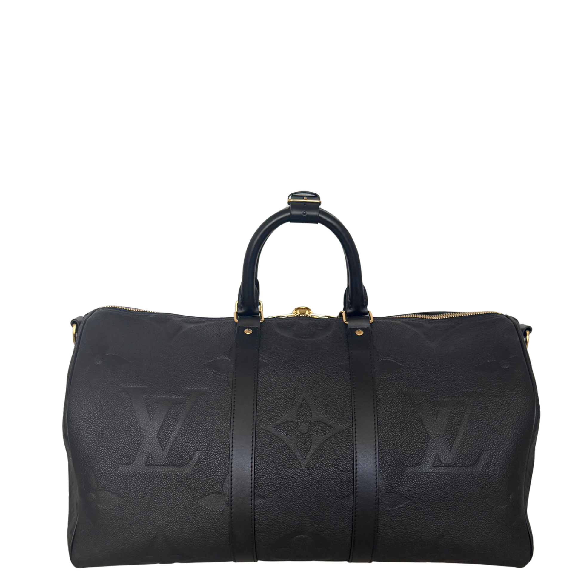 Louis Vuitton Keepall 45 Bandouliere Empreinte Giant Leder schwarz / neuwertig Louis Vuitton
