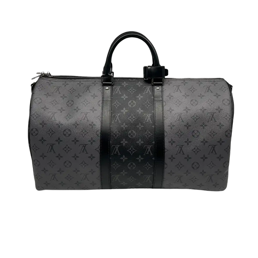 Louis Vuitton Keepall 50 Bandouliere Monogram Eclipse Reverse 50 grau Fullset / ungetragen Louis Vuitton