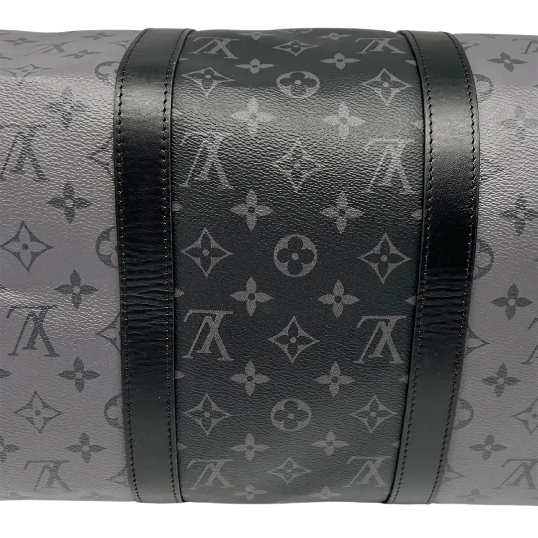 Louis Vuitton Keepall 50 Bandouliere Monogram Eclipse Reverse 50 grau Fullset / ungetragen Louis Vuitton
