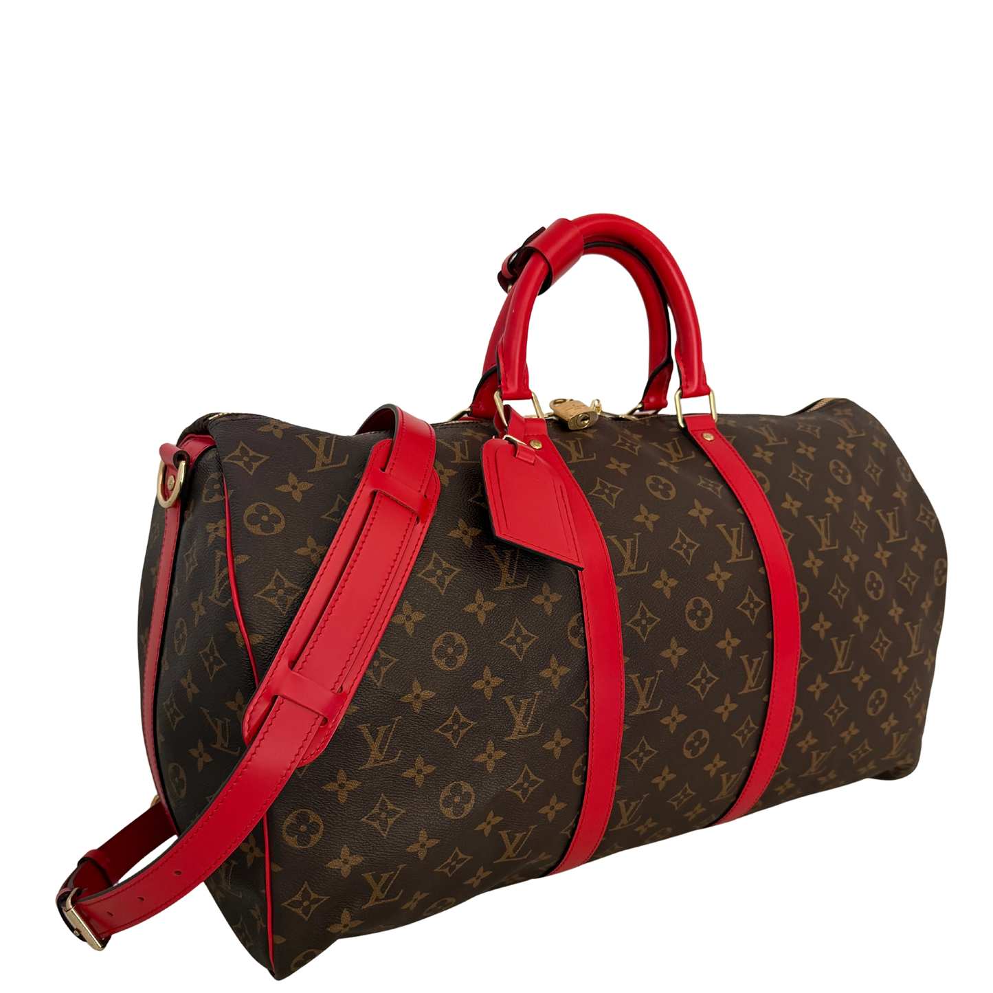 Louis Vuitton Keepall 50 Bandouliere Monogram Coquelicot rot Fullset / neuwertig Louis Vuitton