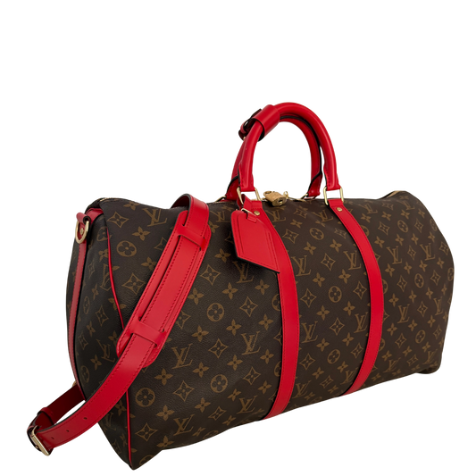 Louis Vuitton Keepall 50 Bandouliere Monogram Coquelicot rot Fullset / neuwertig Louis Vuitton