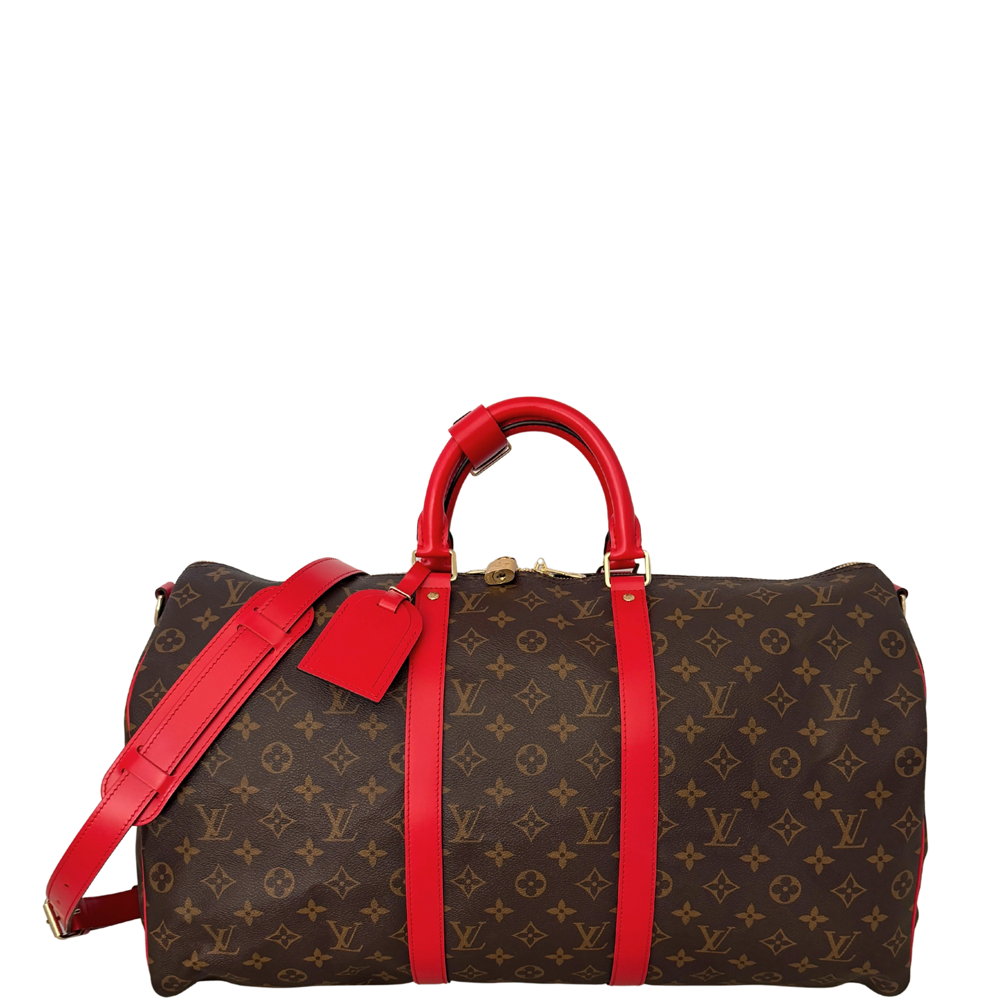 Louis Vuitton Keepall 50 Bandouliere Monogram Coquelicot rot Fullset / neuwertig Louis Vuitton