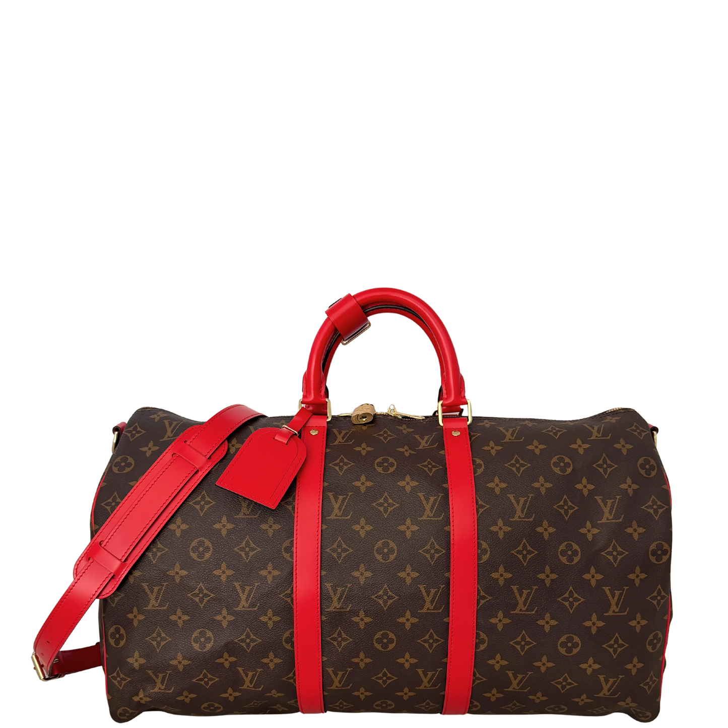 Louis Vuitton Keepall 50 Bandouliere Monogram Coquelicot rot Fullset / neuwertig Louis Vuitton