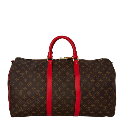 Louis Vuitton Keepall 50 Bandouliere Monogram Coquelicot rot Fullset / neuwertig Louis Vuitton