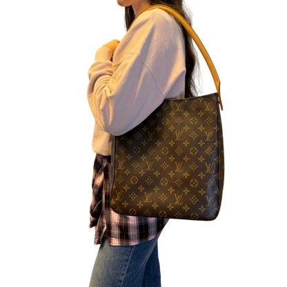 Louis Vuitton Looping GM Schultertasche Monogram Canvas Braun Gold