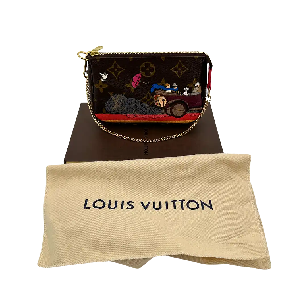 Louis Vuitton Pochette Accessories Xmas 2015 M41655 braun Fullset / sehr gut Louis Vuitton