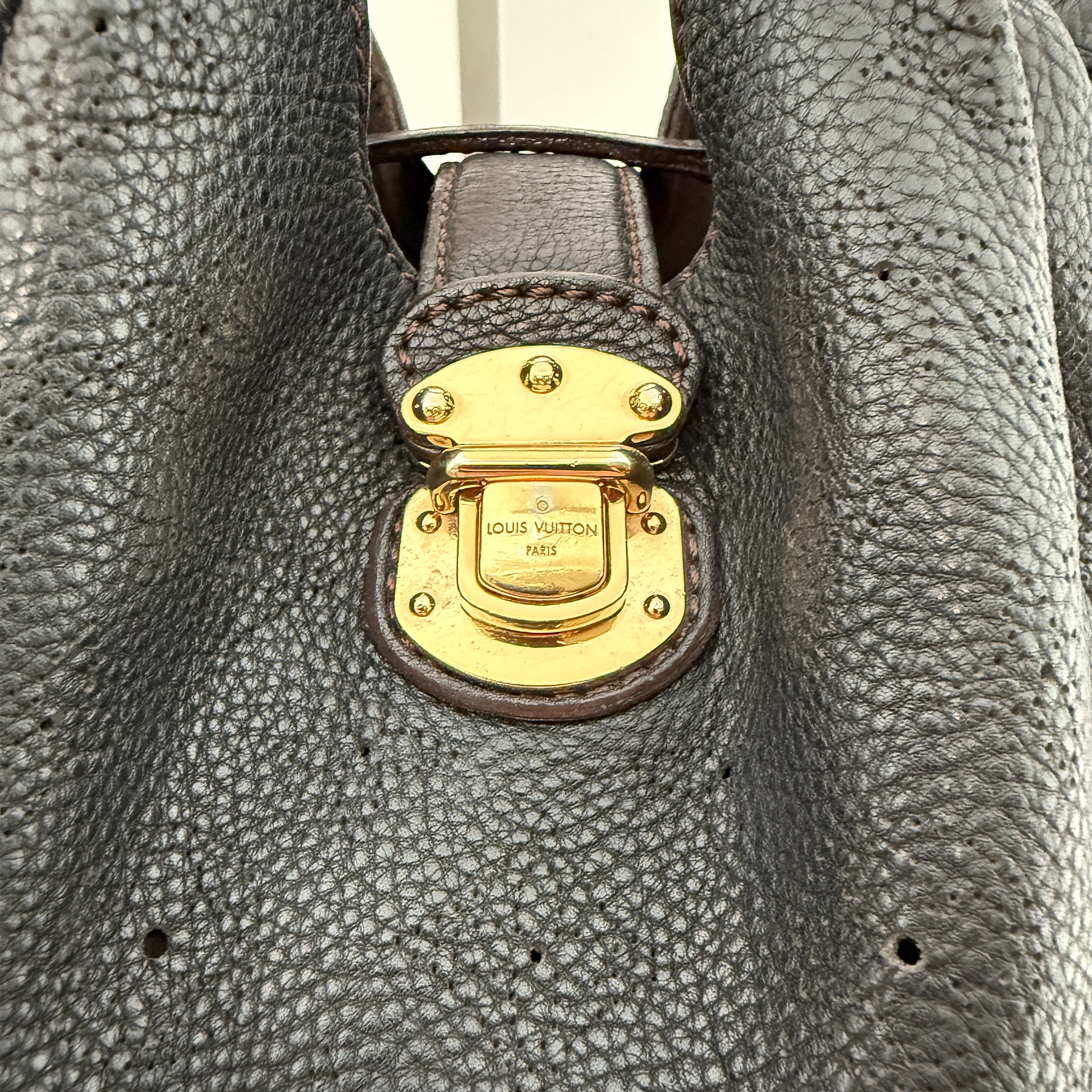 Louis Vuitton Mahina XL Leder schwarz / sehr gut Louis Vuitton