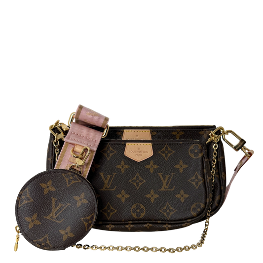 Louis Vuitton Multi Pochette Accessoires Monogram Rose Clair Gold Louis Vuitton