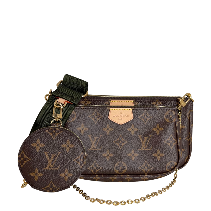 Louis Vuitton Multi Pochette Accessoires Monogram Khaki Fullset