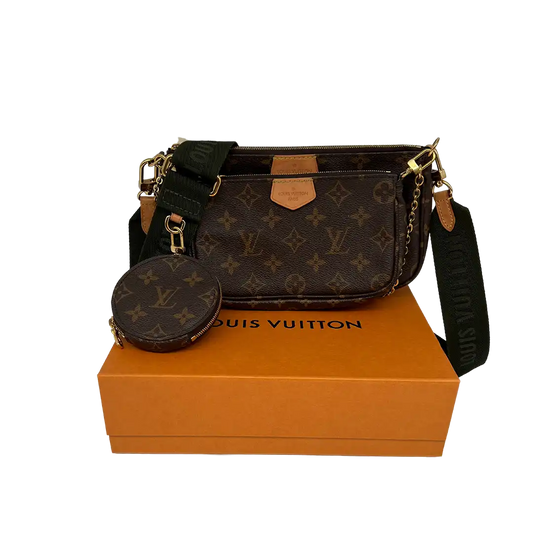 Louis Vuitton Multi Pochette Accessoires Monogram Canvas Khaki M44813 Fullset / sehr gut Louis Vuitton