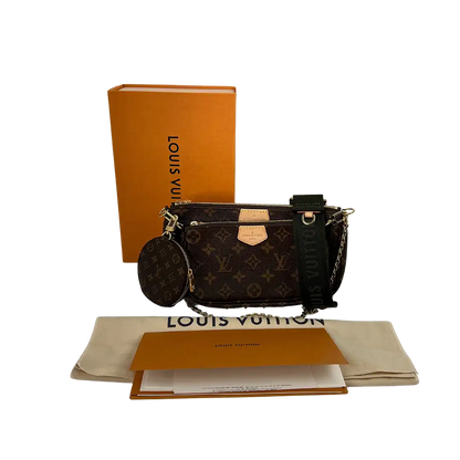 Louis Vuitton Multi Pochette Accessoires Monogram Canvas Khaki M44813 Fullset/ neu Louis Vuitton
