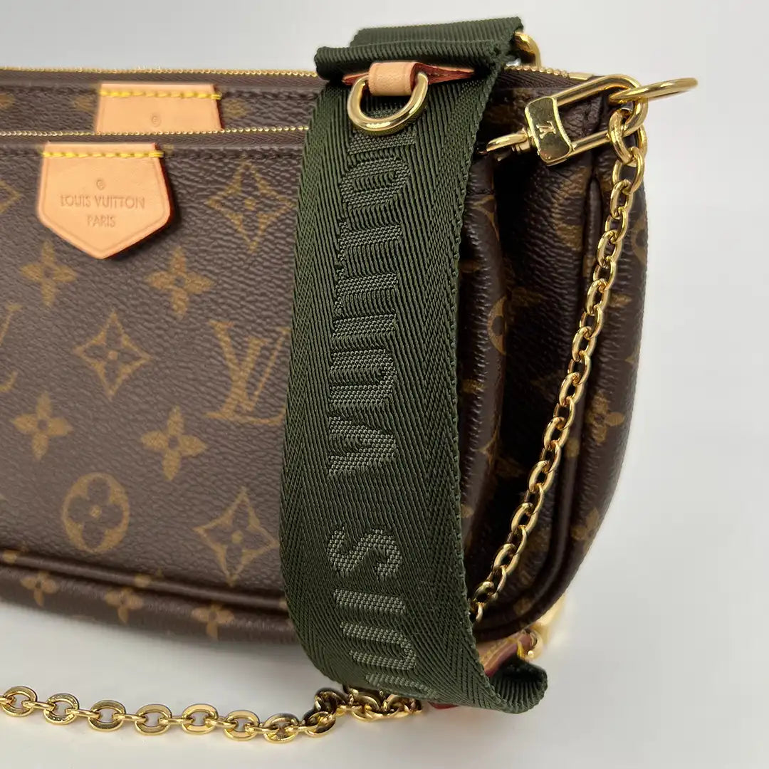 Louis Vuitton Multi Pochette Accessoires Monogram Canvas Khaki M44813 Fullset/ neu Louis Vuitton