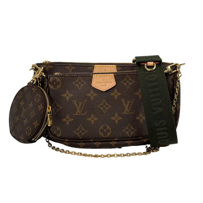 Louis Vuitton Multi Pochette Accessoires Monogram Canvas Khaki M44813 Fullset/ neu Louis Vuitton