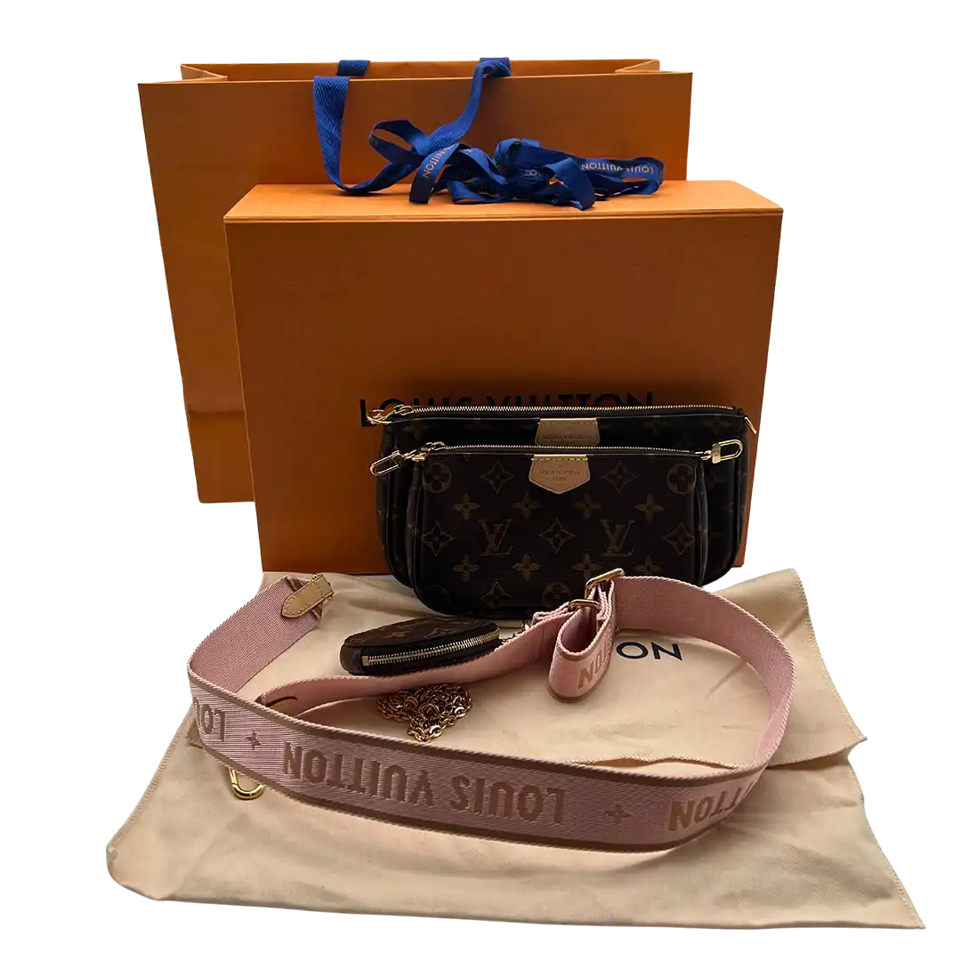 Louis Vuitton Multi Pochette Accessoires Monogram Canvas Rose Clair M44840 Fullset/ neu Louis Vuitton