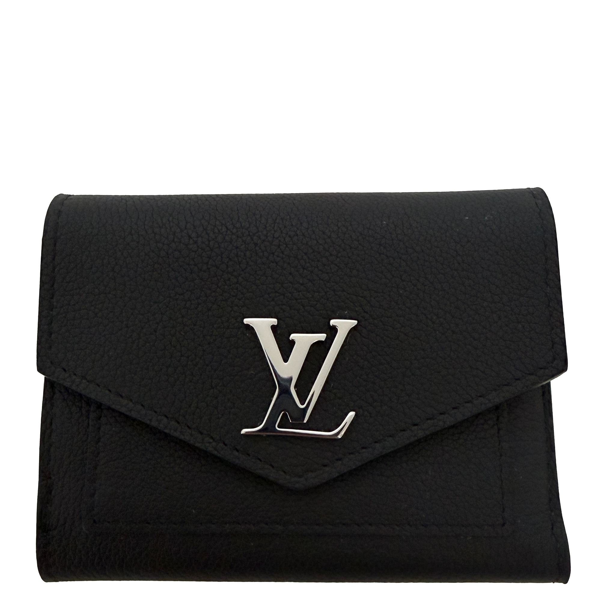 Louis Vuitton Mylockme Compact Wallet schwarz Leder / neuwertig Louis Vuitton