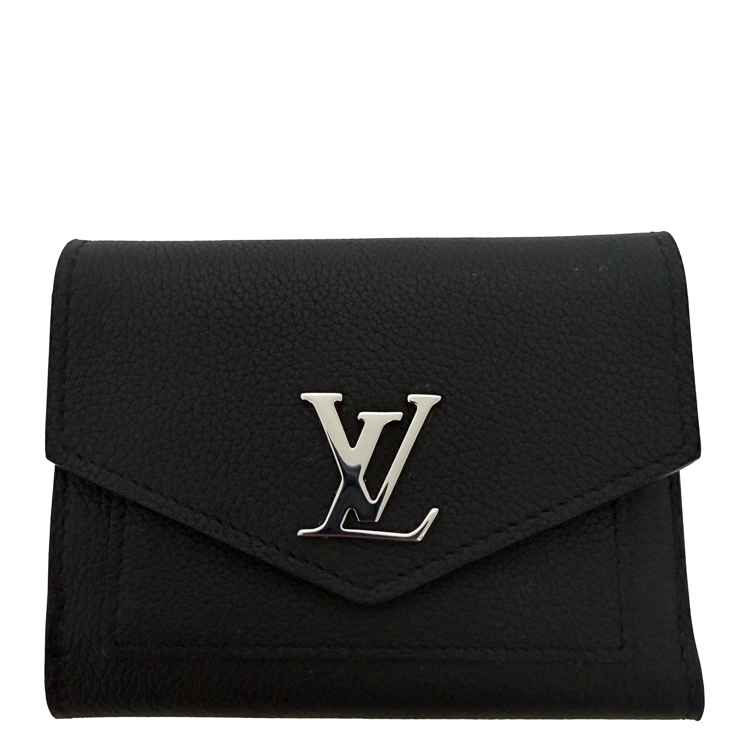 Louis Vuitton Mylockme Compact Wallet schwarz Leder / neuwertig Louis Vuitton